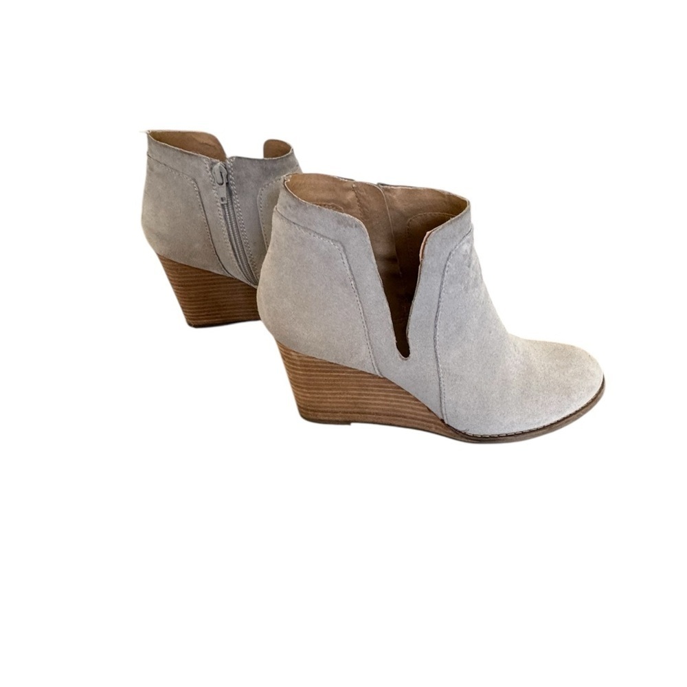 Lucky Brand Light Gray Wedge Ankle Boots - Picture 2 of 4